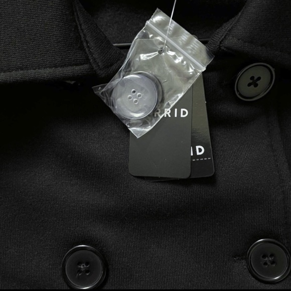 Torrid Black Fleece Peacoat Jacket Sizes: 1 1XL NEW - Picture 15 of 16